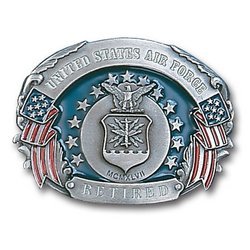 Military US Air Force Retired Enameled Belt Buckle
