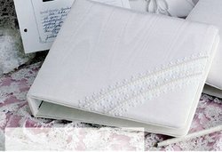 Moire Picture Guest Book with Lace