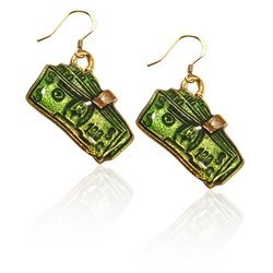 Money Clip with Money Charm Earrings in Gold