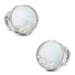 Mother of Pearl Floating Crystals Cufflinks