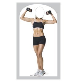 Muscle Woman Stand In Cardboard Cutout