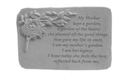 My mother kept a garden Engraved Stone