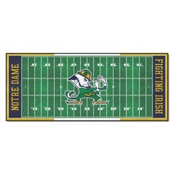 Notre Dame University Football Field Runner Rug - Fighting Irish Logo