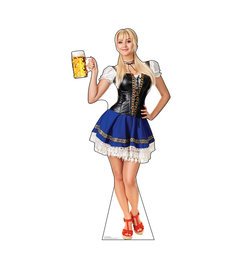 Oktoberfest Woman in Blue Cardboard Cutout