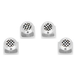 Onyx and Mother of Pearl Checker Step Studs