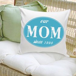 Our Mom Personalized Pillow - Blue