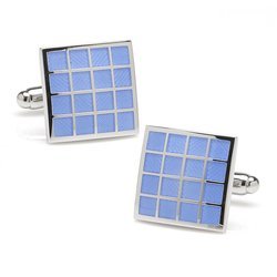 Periwinkle Checker Square  Cufflinks