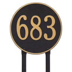 Personalized 15" Round Lawn Address Plaque - 1 Line