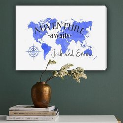 Personalized Adventure Awaits Colorful Canvas - 18"x 24"