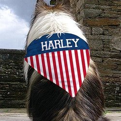 Personalized American Flag Dog Bandana