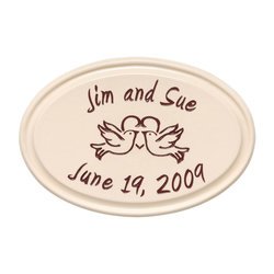 Personalized Anniversary Heart and Birds Ceramic Wall Plaque