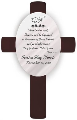 Personalized Baptism Cross - Acts 2:38