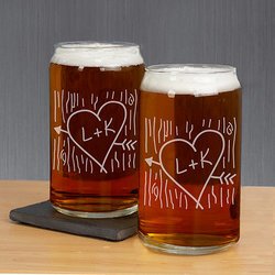 Personalized Beer Glass Couples Set