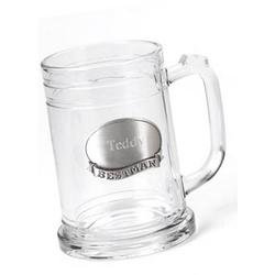 Personalized Beer Mug with Pewter Emblem