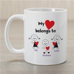 Personalized Belongs To Heart Coffee Mug