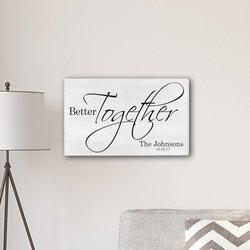 Personalized Better Together Modern Farmhouse 14" x 24" Canvas Sign