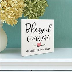 Personalized Blessed 6x6 Table Top Sign