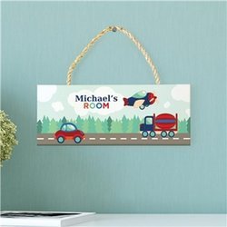 Personalized Boy's Room Car Rope Hanging Sign