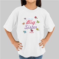Personalized Butterfly and Flowers Sister T-shirt