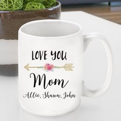 Personalized Ceramic Love You Mom Coffee Mug