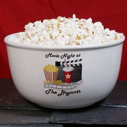 Personalized Ceramic Movie Night Popcorn Bowl