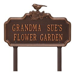 Personalized Chickadee Ivy Garden 2-Line Lawn Plaque