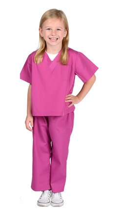 Personalized Child Doctor Scrubs Costume - Pink