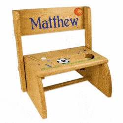 Personalized Child's Wooden Flip Stool