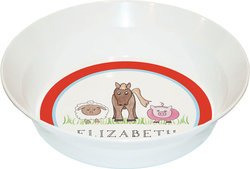 Personalized Childrens Down On The Farm Dining Bowl