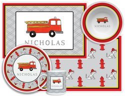 Personalized Childrens Firetruck 4 Piece Table Set