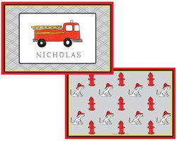 Personalized Childrens Firetruck Placemat