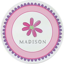 Personalized Childrens Flower Power Dining Plate