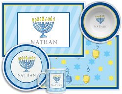 Personalized Childrens Hanukkah 4 Piece Table Set