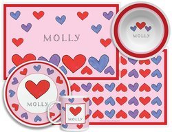 Personalized Childrens Happy Hearts 4 Piece Table Set