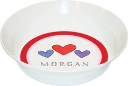 Personalized Childrens Happy Hearts Dining Bowl