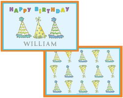 Personalized Childrens Party Hats Placemat