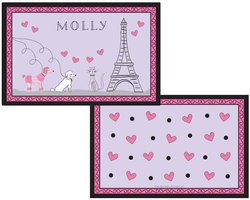 Personalized Childrens Poodles In Paris Placemat