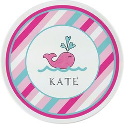 Personalized Childrens Preppy Whale Dining Plate