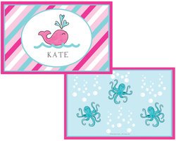 Personalized Childrens Preppy Whale Placemat