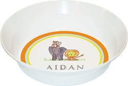 Personalized Childrens Zoo Friends Dining Bowl