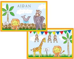 Personalized Childrens Zoo Friends Placemat