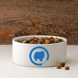 Personalized Circle of Love Silhouette Small Dog Bowl