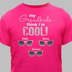 Personalized Cool Grandma T-shirt - Hot pink
