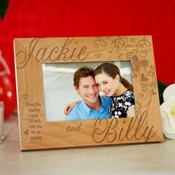 Personalized Couples Hearts Wood Frame