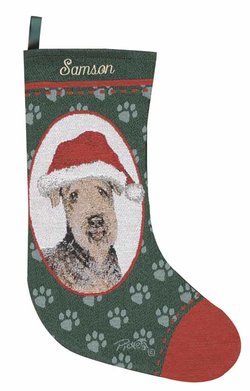 Personalized Dog Christmas Stocking - Airedale