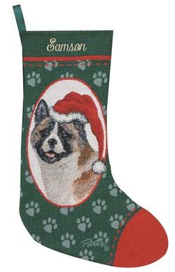 Personalized Dog Christmas Stocking - Akita