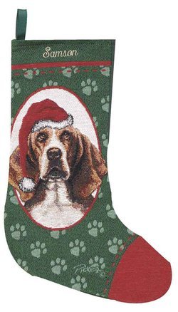 Personalized Dog Christmas Stocking - Basset Hound