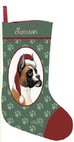Personalized Dog Christmas Stocking - Boxer
