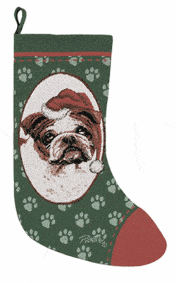 Personalized Dog Christmas Stocking - Bulldog