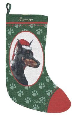 Personalized Dog Christmas Stocking - Doberman